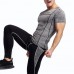 Men Bodybuilding Sexy Tops Elastic Training Quick Drying Sport Sweat T-Shirt Fitness Comfortable Tees