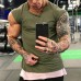 Men Cropped Neck Muscle Fit Gym Tops