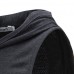 Fashion Hooded Slim Sleeveless Vest Men's Solid Color Casual Button Design Tops Tees
