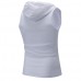 Fashion Hooded Slim Sleeveless Vest Men's Solid Color Casual Button Design Tops Tees