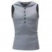 Fashion Hooded Slim Sleeveless Vest Men's Solid Color Casual Button Design Tops Tees