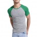 Leisure Patchwork Color Slim Fit Sport T-shirt Men's Outdoor Brief Style Round Neck Short Sleeve Top
