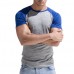 Leisure Patchwork Color Slim Fit Sport T-shirt Men's Outdoor Brief Style Round Neck Short Sleeve Top