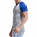 Leisure Patchwork Color Slim Fit Sport T-shirt Men's Outdoor Brief Style Round Neck Short Sleeve Top
