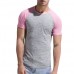 Leisure Patchwork Color Slim Fit Sport T-shirt Men's Outdoor Brief Style Round Neck Short Sleeve Top