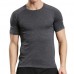 Mens Casual Quick Drying Breathable Sport T-shirt Reflective Stripe Fitness O-neck Jogging Tops Tees
