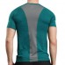 Mens Casual Quick Drying Breathable Sport T-shirt Reflective Stripe Fitness O-neck Jogging Tops Tees