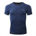 Men Round Collar Fitness Running Tights Short Sleeves T-shirt High Elastic Quick Dry Breathable Top Tees