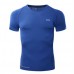 Men Round Collar Fitness Running Tights Short Sleeves T-shirt High Elastic Quick Dry Breathable Top Tees