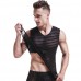 Sexy Men's Semitransparent Vest Thin Silk Seamless O-Neck Undershirt Tight Sleeveless Tops