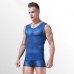 Sexy Men's Semitransparent Vest Thin Silk Seamless O-Neck Undershirt Tight Sleeveless Tops