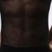 Mens Tight Sexy Transparent Gauze T-shirt Breathable Sports Shorts Sleeved Tees