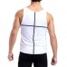 White Quick Drying Line Printed Tight Fitness Sleeveless T-shirt Men's Running Training Sport Vest