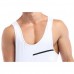 White Quick Drying Line Printed Tight Fitness Sleeveless T-shirt Men's Running Training Sport Vest