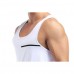 White Quick Drying Line Printed Tight Fitness Sleeveless T-shirt Men's Running Training Sport Vest