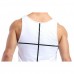 White Quick Drying Line Printed Tight Fitness Sleeveless T-shirt Men's Running Training Sport Vest