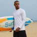 Mens Summer Beach Long Sleeve Breathable Surfing Swimwear Tops