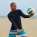 Mens Summer Beach Long Sleeve Breathable Surfing Swimwear Tops