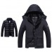 UNCO&amp;BOROR Men Camping Hiking Waterproof Windproof Triple Soft Shell Warm Windbreaker Coats Jacket