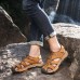 Men Travel Genuine Leather Cowhide Male Summer Beach Casual Suede Rubber Sandals Slippers Shoes