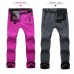 Winter Women Men Soft Shell Pants Waterproof Hiking Fleece Windproof Skiing Snowboard Trousers