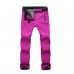 Winter Women Men Soft Shell Pants Waterproof Hiking Fleece Windproof Skiing Snowboard Trousers