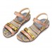 Women's Flat Leather Sandals Summer Low Heel Buckle Handmade Outdoor Lightweight Beach Sandals