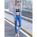 SABOLAY New Style Blue Quick Dry Sunscreen Female Yoga Fitness Snorkeling Diving Surfing Tight Pants