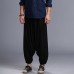 Men Yoga Loose Drop Crotch Pants Male Casual Harem Pants Elastic Cotton Linen Bloomers Trousers