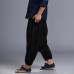 Men Yoga Loose Drop Crotch Pants Male Casual Harem Pants Elastic Cotton Linen Bloomers Trousers