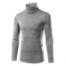 Men's Fall Winter Brief Style Solid Color Stand Collar Slim Fit Casual Knitted Sweater Cycling Sports Shirts