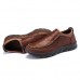 Men's Soft Sneakers Leather Waterproof Outdoor Shoes Casual Work Walking Running Shoes Fishing Shoes