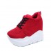 Women's Platform Sneakers Wedge Heels Sneakers Lace-Up Wedge Fitness Running Sneakers