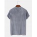 Mens Pleuche Solid Color Texture Round Neck Short Sleeve T-Shirts