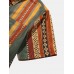 Mens Vintage Striped Geo Print Lapel Holiday Short Sleeve Shirts