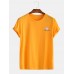 Mens Cartoon Sloth Solid Color Short Sleeve Casual T-Shirt