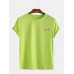 Mens Cartoon Sloth Solid Color Short Sleeve Casual T-Shirt