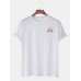 Mens Cartoon Sloth Solid Color Short Sleeve Casual T-Shirt