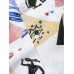 Mens Cartoon Animal Print Revere Collar Short Sleeve Shirt