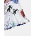 Mens Cartoon Animal Print Revere Collar Short Sleeve Shirt