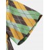 Mens Color Block Contrast Geometric Lapel Short Sleeve Shirt