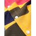 Mens Color Block Contrast Lapel Short Sleeve Shirt