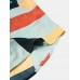 Mens Color Block Contrast Lapel Short Sleeve Shirt