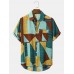 Mens Holiday Colorblock Breathable Casual Shirts