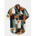 Mens Holiday Colorblock Breathable Casual Shirts