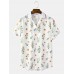 Mens Holiday Flower Pattern Casual Shirts