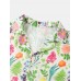 Mens Flower Print Revere Collar Short Sleeve Shirt