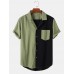 Mens Casual 100% Cotton Patchwork Pocket Shirts