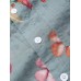 Mens 100% Cotton Flower Print Pocket Lapel Shirt