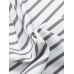 Mens Striped Lapel Patchwork Button Up Short Sleeve Shirts